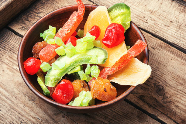 Healthy food,mix dried fruits.healthy assorted dried fruit on a plate