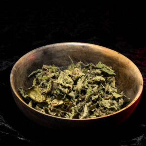 Tea bowl on black backgrund close up